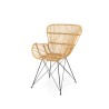 Scaun living/sufragerie Halmar K335, cadru metal, stil scandinav, 61x63x90x45cm, ratan, crem