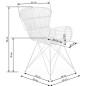 Scaun living Tokyo, cadru metalic, ratan natural crem, design scandinav, inaltime 90 cm Scaun living Tokyo, cadru metalic, ratan natural crem, design scandinav, inaltime 90 cm