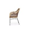 Scaun living/sufragerie Halmar K336, cadru metal,  stil scandinav, 64x64x89x48cm, ratan, maro