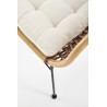 Scaun living/sufragerie Halmar K336, cadru metal,  stil scandinav, 64x64x89x48cm, ratan, maro
