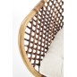 Scaun Ava, stil scandinav din ratan, cadru metalic, 64x89x48 cm, maro