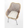 Scaun living/sufragerie Halmar K336, cadru metal,  stil scandinav, 64x64x89x48cm, ratan, maro