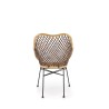 Scaun living/sufragerie Halmar K336, cadru metal,  stil scandinav, 64x64x89x48cm, ratan, maro