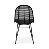 Scaun living/sufragerie Halmar K337, cadru metal, stil scandinav, 44x55x90x46cm, ratan, negru