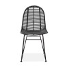 Scaun living/sufragerie Halmar K337, cadru metal, stil scandinav, 44x55x90x46cm, ratan, negru