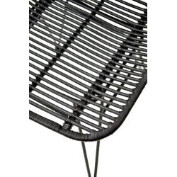 Scaun living/sufragerie Halmar K337, cadru metal,  stil scandinav, 44x55x90x46cm, ratan, negru