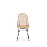 Scaun living/sufragerie Halmar K337, cadru metal,  stil scandinav, 44x55x90x46cm, ratan, crem