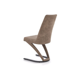 Scaun living/sufragerie Halmar K338, cadru metal,  stil modern, 46x61x98x49cm, piele, maro