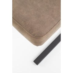 Scaun living/sufragerie Halmar K338, cadru metal,  stil modern, 46x61x98x49cm, piele, maro
