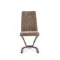 Scaun modern pentru interior, cadru metal negru, tapitat cu piele ecologica maro, 46x61x98x49 cm Scaun modern pentru interior, cadru metal negru, tapitat cu piele ecologica maro, 46x61x98x49 cm