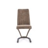 Scaun living/sufragerie Halmar K338, cadru metal, stil modern, 46x61x98x49cm, piele, maro