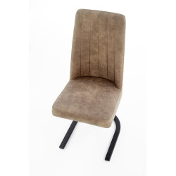 Scaun living/sufragerie Halmar K338, cadru metal,  stil modern, 46x61x98x49cm, piele, maro