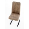 Scaun living/sufragerie Halmar K338, cadru metal, stil modern, 46x61x98x49cm, piele, maro