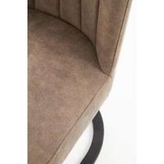Scaun living/sufragerie Halmar K338, cadru metal,  stil modern, 46x61x98x49cm, piele, maro