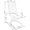 Scaun living/sufragerie Halmar K338, cadru metal, stil modern, 46x61x98x49cm, piele, maro