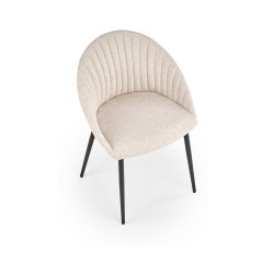 Scaun living/sufragerie Halmar K357, cadru metal,  stil modern, 53x50x80x48cm, textil, crem