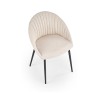 Scaun living/sufragerie Halmar K357, cadru metal,  stil modern, 53x50x80x48cm, textil, crem