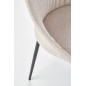 Scaun tapitat Maeve, design modern, cadru metalic, 53x50x80x48 cm, textil, bej