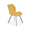Scaun living/sufragerie Halmar K360, cadru metal, spatar matlasat, stil modern, 51x64x90x48cm, textil, galben