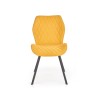 Scaun living/sufragerie Halmar K360, cadru metal, spatar matlasat, stil modern, 51x64x90x48cm, textil, galben