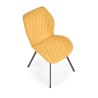 Scaun living/sufragerie Halmar K360, cadru metal, spatar matlasat, stil modern, 51x64x90x48cm, textil, galben