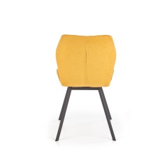 Scaun living/sufragerie Halmar K360, cadru metal, spatar matlasat, stil modern, 51x64x90x48cm, textil, galben