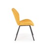 Scaun living/sufragerie Halmar K360, cadru metal, spatar matlasat, stil modern, 51x64x90x48cm, textil, galben