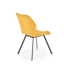 Scaun living/sufragerie Halmar K360, cadru metal, spatar matlasat, stil modern, 51x64x90x48cm, textil, galben