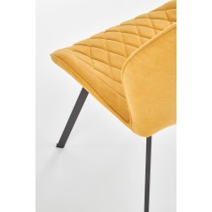 Scaun living/sufragerie Halmar K360, cadru metal, spatar matlasat, stil modern, 51x64x90x48cm, textil, galben