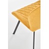 Scaun living/sufragerie Halmar K360, cadru metal, spatar matlasat, stil modern, 51x64x90x48cm, textil, galben