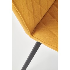Scaun living/sufragerie Halmar K360, cadru metal, spatar matlasat, stil modern, 51x64x90x48cm, textil, galben