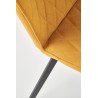 Scaun living/sufragerie Halmar K360, cadru metal, spatar matlasat, stil modern, 51x64x90x48cm, textil, galben
