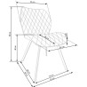 Scaun living/sufragerie Halmar K360, cadru metal, spatar matlasat, stil modern, 51x64x90x48cm, textil, galben