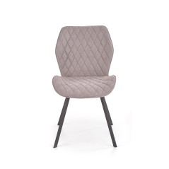 Scaun living/sufragerie Halmar K360, cadru metal, spatar matlasat, stil modern, 51x64x90x48cm, textil, gri
