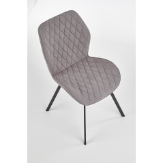 Scaun living/sufragerie Halmar K360, cadru metal, spatar matlasat, stil modern, 51x64x90x48cm, textil, gri