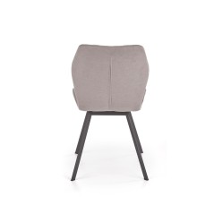 Scaun living/sufragerie Halmar K360, cadru metal, spatar matlasat, stil modern, 51x64x90x48cm, textil, gri