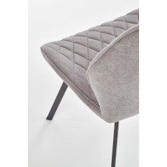 Scaun living/sufragerie Halmar K360, cadru metal, spatar matlasat, stil modern, 51x64x90x48cm, textil, gri