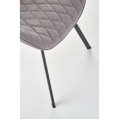 Scaun living/sufragerie Halmar K360, cadru metal, spatar matlasat, stil modern, 51x64x90x48cm, textil, gri
