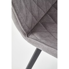 Scaun living/sufragerie Halmar K360, cadru metal, spatar matlasat, stil modern, 51x64x90x48cm, textil, gri