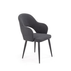 Scaun living/sufragerie Halmar K364, cadru metal,  stil modern, 55x55x88x47cm, textil, gri