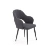 Scaun living/sufragerie Halmar K364, cadru metal, stil modern, 55x55x88x47cm, textil, gri