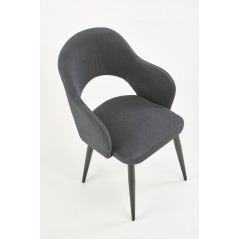 Scaun living/sufragerie Halmar K364, cadru metal,  stil modern, 55x55x88x47cm, textil, gri