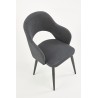 Scaun living/sufragerie Halmar K364, cadru metal, stil modern, 55x55x88x47cm, textil, gri