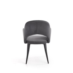Scaun living/sufragerie Halmar K364, cadru metal,  stil modern, 55x55x88x47cm, textil, gri