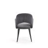 Scaun living/sufragerie Halmar K364, cadru metal, stil modern, 55x55x88x47cm, textil, gri