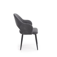 Scaun living/sufragerie Halmar K364, cadru metal,  stil modern, 55x55x88x47cm, textil, gri