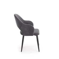 Scaun living/sufragerie Halmar K364, cadru metal,  stil modern, 55x55x88x47cm, textil, gri