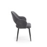 Scaun living/sufragerie Halmar K364, cadru metal, stil modern, 55x55x88x47cm, textil, gri