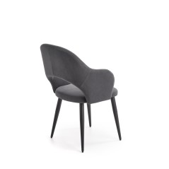 Scaun living/sufragerie Halmar K364, cadru metal,  stil modern, 55x55x88x47cm, textil, gri