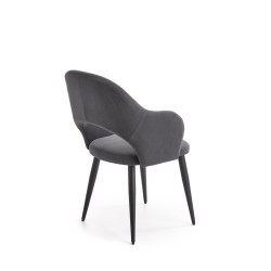 Scaun living/sufragerie Halmar K364, cadru metal,  stil modern, 55x55x88x47cm, textil, gri